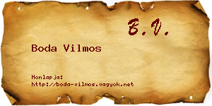 Boda Vilmos névjegykártya